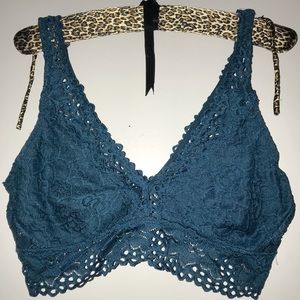Aerie Teal Bralette XL Lace